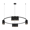Salonowa lampa wisząca GENESIS ML0373 ring metalowy czarny