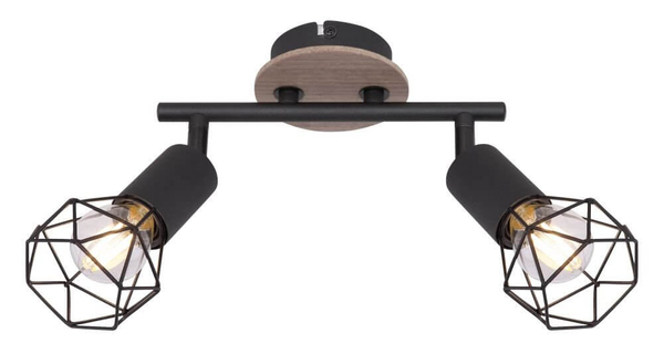 Sufitowa lampa reflektorowa Xara 54802S-2H czarna drewno