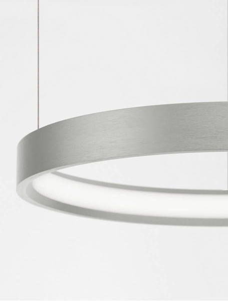 Okrągła lampa wisząca ZACAPU LE42792 LED 30W 3000K do biura srebrna
