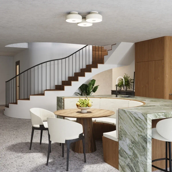 Plafon okrągły do jadalni OMIQ SL.1679 do salonu beżowy