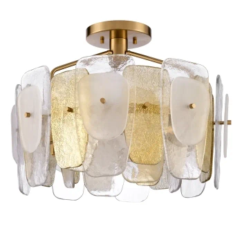 Lampa sufitowa/wisząca art deco RICHMOND mosiężny szklany metalowy E14 6p elegancki P06507BR