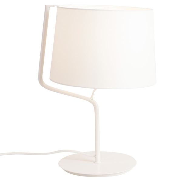 Stołowa lampa CHICAGO T0028 Maxlight z abażurem metal tkanina biała