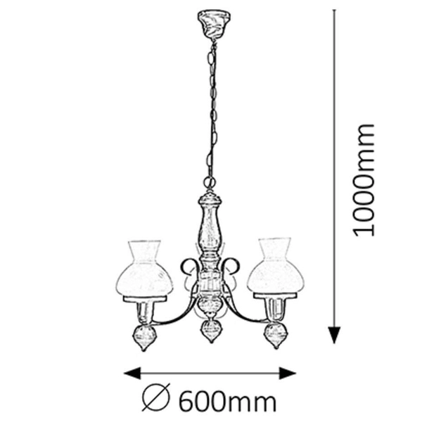 Żyrandol LAMPA wisząca PETRONEL 7078 Rabalux rustykalna OPRAWA vintage drewno orzech rustic