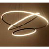 LAMPA wisząca SLIM/000024/3000/B MDECO okrągła OPRAWA biurowy ZWIS LED 125W 3000K ring czarny