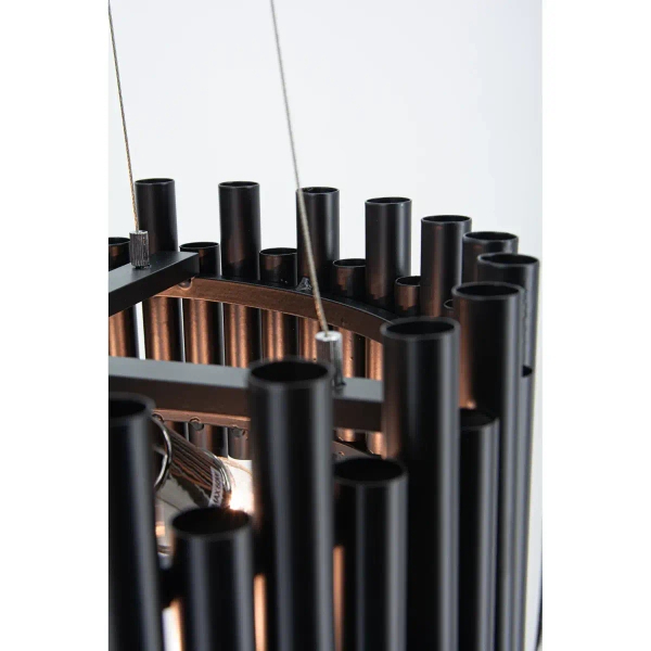 Okrągła lampa wisząca NARNI 6235/4 BL Elem nad stół czarny