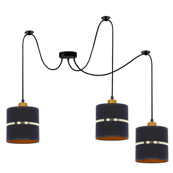Lampa wisząca Assam 33-17772 Candellux regulowana czarna złota