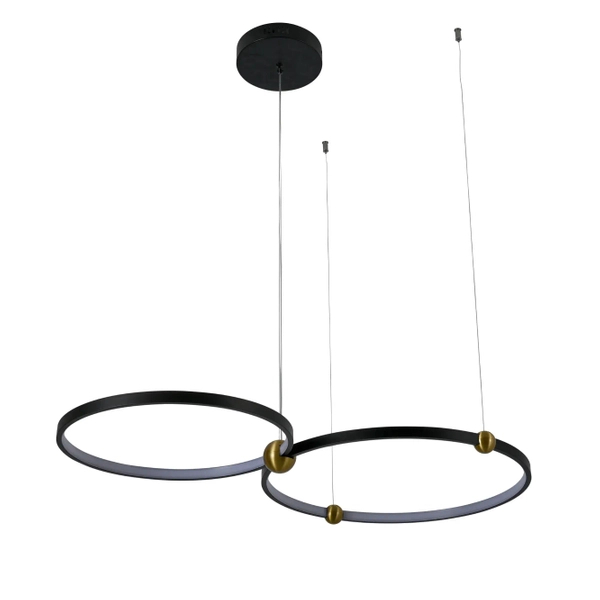Pierścieniowa lampa wisząca Kido PL0139 Yaskr LED 34W 3000K mosiądz czarna