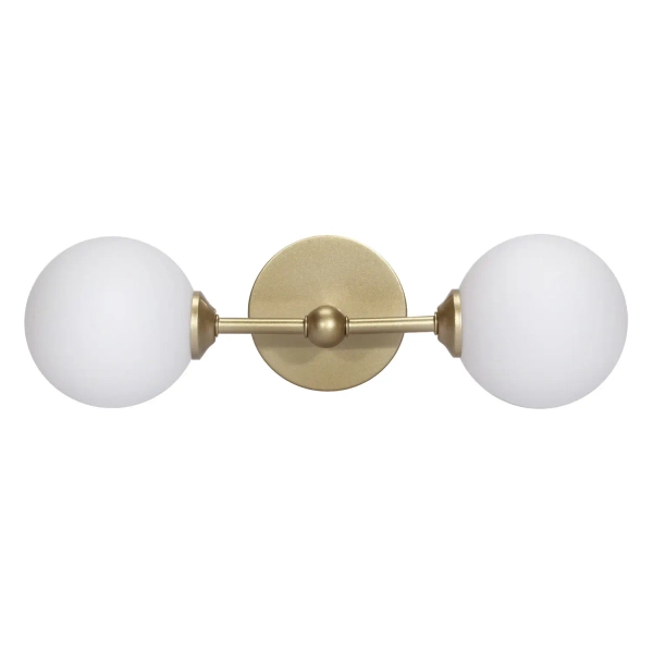 Szklana lampa ścienna Garda 1244 okrągła podwójna biała złota