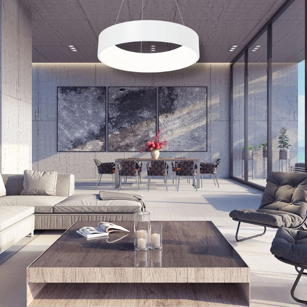 LAMPA wisząca OHIO ML6357 Milagro okrągła OPRAWA zwis LED 24W 4000K metalowy biały