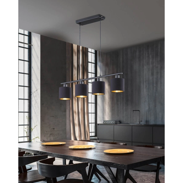 Nowoczesny zwis czarny Tommy R30334079 wiszące tuby nad stół