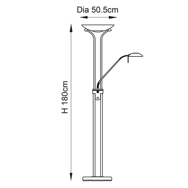 Lampa podłogowa do czytania Rome ROME-AN regulowana mosiądz biały