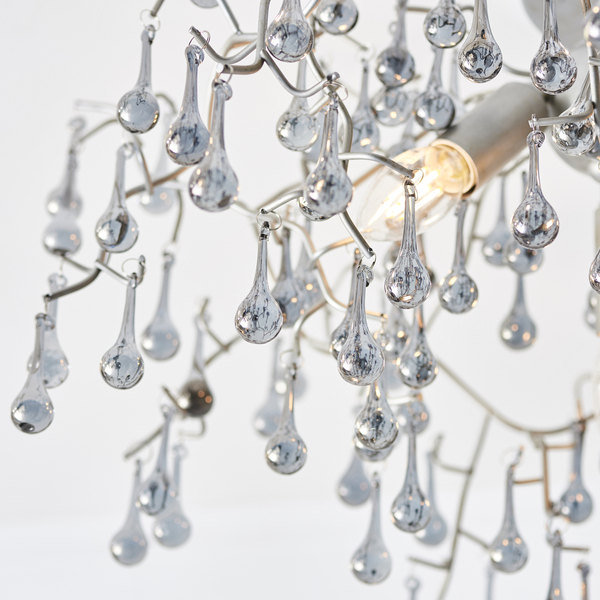 Sufitowa lampa ażurowa L&-190302 Light& hampton srebrna dymiona
