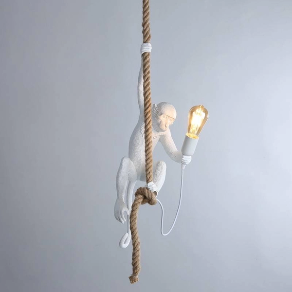 Ozdobna lampa wisząca Monkey ABR-KAR-B Abruzzo sypialniana małpka biały