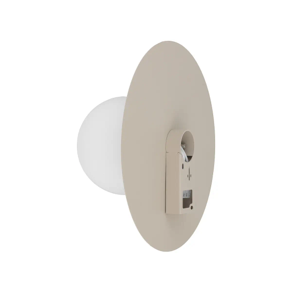 Ścienna lampa okrągła SATURN biała beżowa kulista 1xG9 szklana do salonu 12595