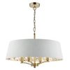 Zwisająca lampa Delft DEL0415-EH Dar Lighting materiałowa biały mosiądz