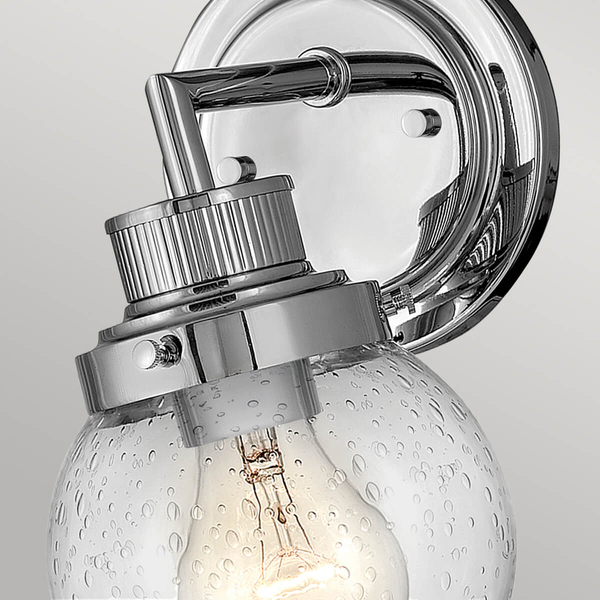 Szklana lampa ścienna Poppy QN-POPPY1-PC-BATH IP44 chrom przezroczysta