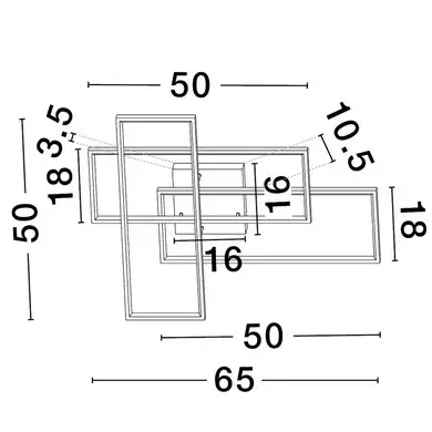 Lampa ścienna do salonu DENVERA LE45477 LED 48W 3200K ramki białe