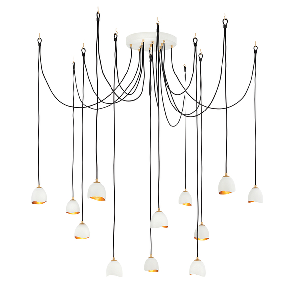 Lampa wisząca sufitowa QN-NULA-12P pająk zwisy białe
