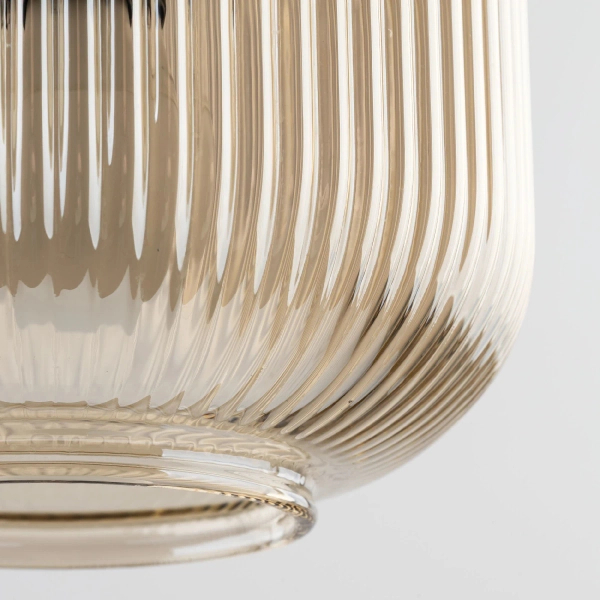 Ryflowana wisząca lampa Sophia Cognac 11038 szklana kula koniak