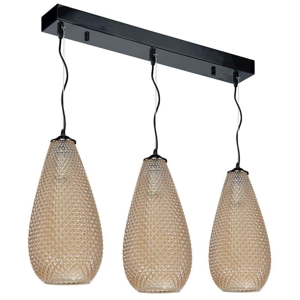 Loftowa LAMPA wisząca PETRA ML5483 Milagro szklana OPRAWA glamour zwis krople łezki czarny bursztynowy