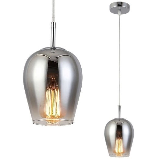 Szklana LAMPA wisząca PETUNIA 5252 Rabalux skandynawski zwis loftowy do salonu chrom