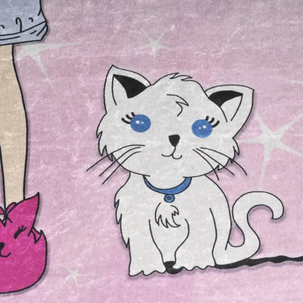 Dywan do pokoju dziecięcego tkaninowy Dziewczynka z kotkiem 322715 kolorowy