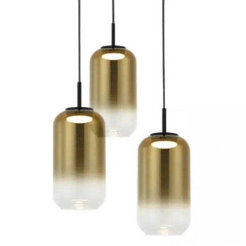 Szklana lampa wisząca 23231 LED 36W 3000K owalna czarny złoty