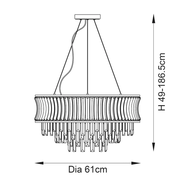 Wisząca lampa glamour L&-1107785 szklana mosiądz przezroczysty
