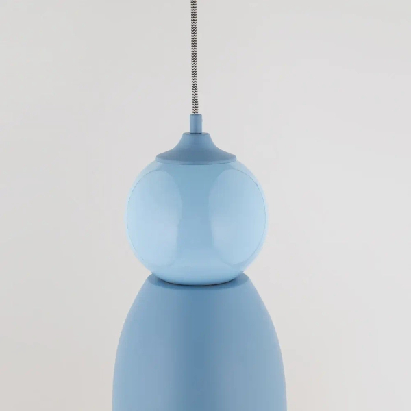 Lampa wisząca ceramiczna Tigali niebieska 5244 1xE27 kopułowa nad wyspę