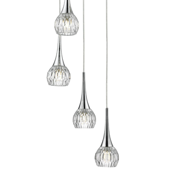 Kryształowa lampa wisząca Lyall LYA0550 Dar Lighting metal chrom