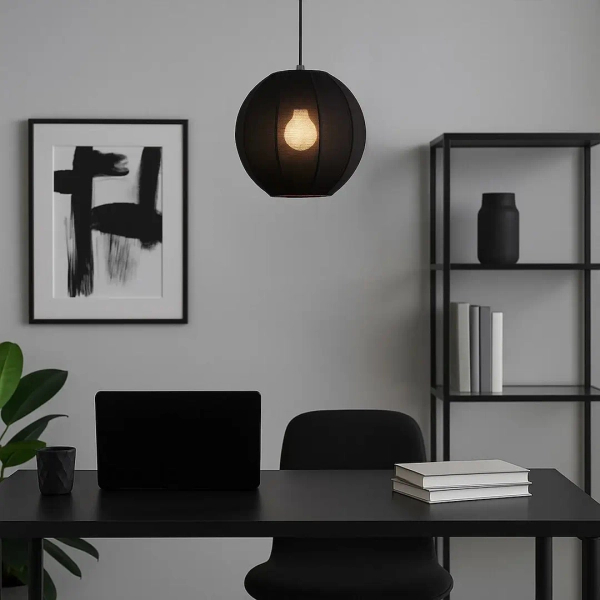 Loftowa wisząca lampa Dana ML1806 kula z tkaniny czarny