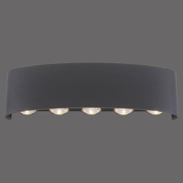 Ścienna lampa ogrodowa Carlo LED 8W 3000K metalowa grafitowa