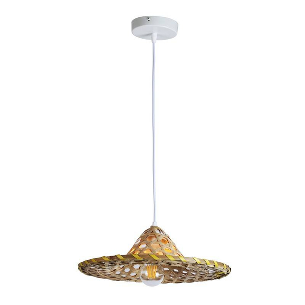 Pleciona lampa zawieszana Boho ABR-LWBRA Abruzzo do jadalni beżowa