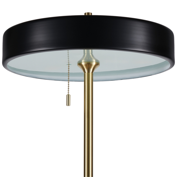 LAMPA podłogowa KKST-MF8872 BLACK okrągła OPRAWA metalowa czarna złota
