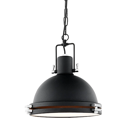 Industrialna LAMPA wisząca NAUTILIUS M 10268106 Kaspa okrągła OPRAWA na łańcuchu ZWIS metalowy czarny