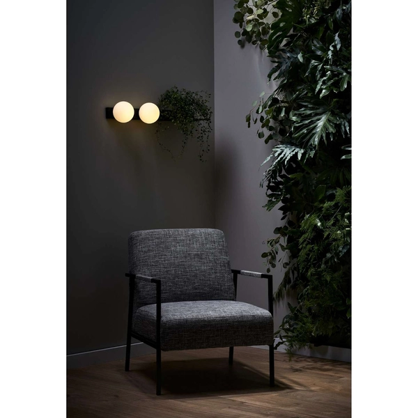 LAMPA ścienna BOTANICA 20852201 Kaspa metalowa OPRAWA półka KINKIET kule balls białe