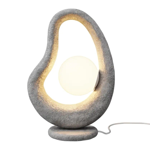 Designerska lampa stołowa Opus MOD380TL-01GR na komodę szara