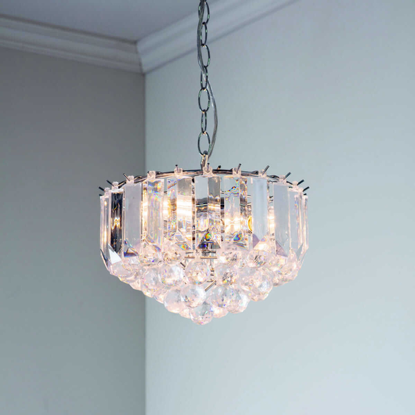Salonowa lampa wisząca Fargo FARGO-12CH Endon glamour chrom przezroczysta