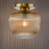 Sufitowa lampa do salonu Abrielle ABR5206 szklana bursztynowa