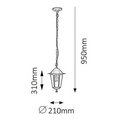 Zewnętrzna lampa wisząca VELENCE 8208 lampion metalowy IP43 czarny