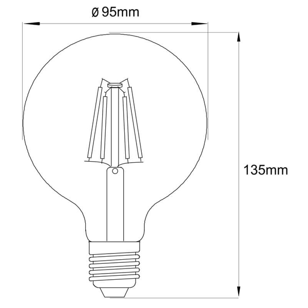 Kryształowa żarówka 11461 E27 G95 LED 4W 2700K 380lm