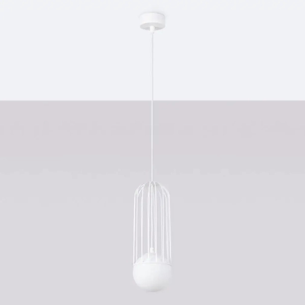 Lampa pojedyncza wisząca Brina SL.1331 Sollux kula zwis biała
