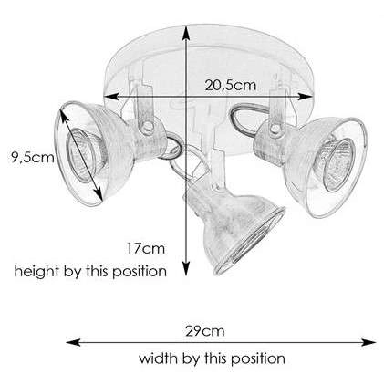 Industrialna LAMPA sufitowa ROCCO 107852 Markslojd metalowa OPRAWA plafon regulowane reflektorki antyczny brąz