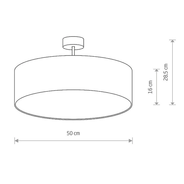 Przysufitowa lampa okrągła Violet 7958 materiałowy plafon biały