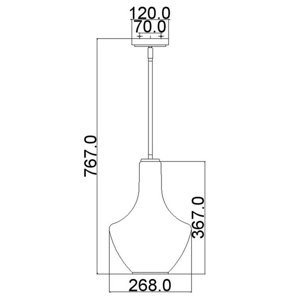 Szklana lampa wisząca Everly KL-EVERLY-P-S-OZ brązowy przezroczysty