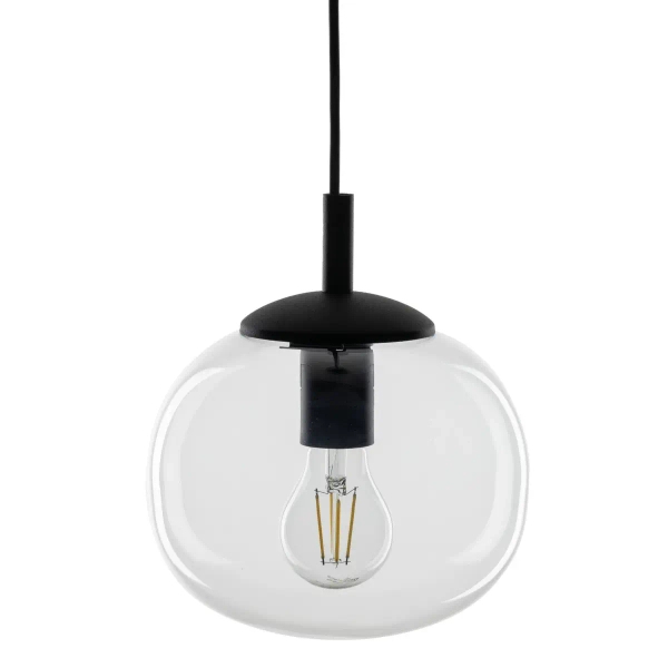 Zwieszana lampa szklana kula VIBE 5823 do sypialni czarny przezroczysty