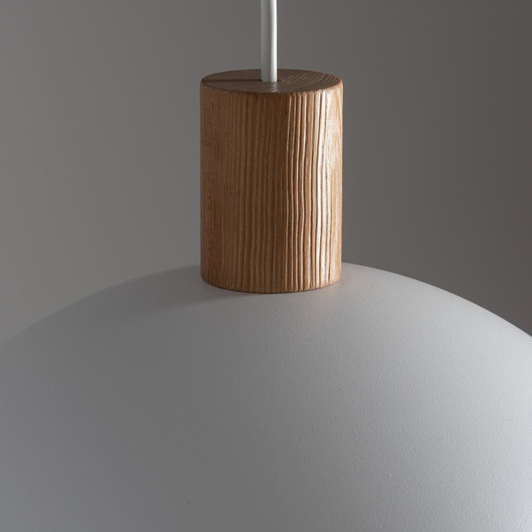 Lampa wisząca kopuła do salonu Oslo 4851 TK Lighting drewniana biała