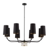 Salonowy żyrandol Pesaro PES-ZW-8 (CZ) z abażurem czarny mosiądz