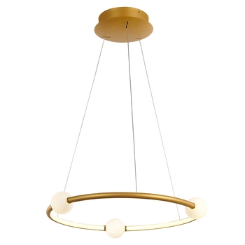 Loft LAMPA wisząca LOZANNA PND-20112035-1A-GD Italux okrągła OPRAWA metalowa LED 36W 3000K zwis kule brąz antyczny białe