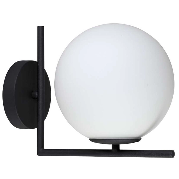 Ścienna LAMPA szklana CONDI MBM-7475/1 BL MDECO loftowa OPRAWA kinkiet kula ball grafitowa biała